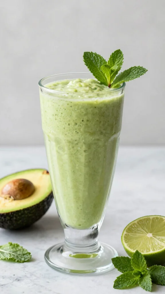 15 Health Juice Recipes for Everyday Wellness and Energy - 9. Avocado Mint Smoothie Juice 1