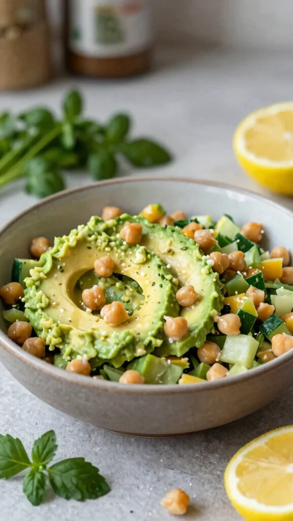 15 Meal Prep Salads You Can Make for the Week - 10. Creamy Avocado & Chickpea Salad 1