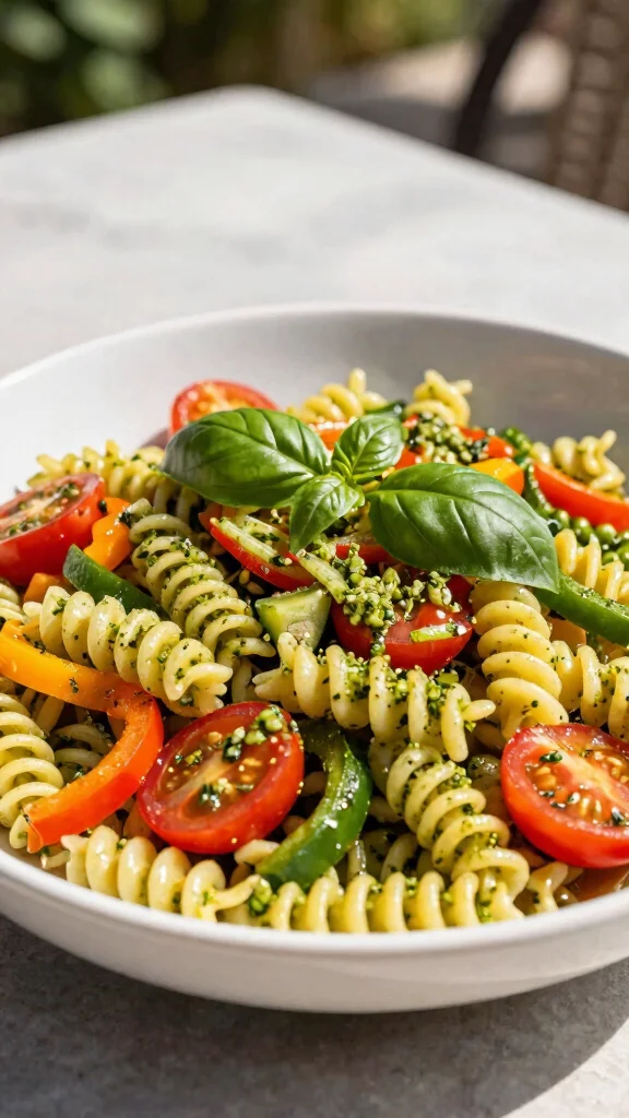 15 Meal Prep Salads You Can Make for the Week - 11. Pesto Pasta Salad with Veggies 1