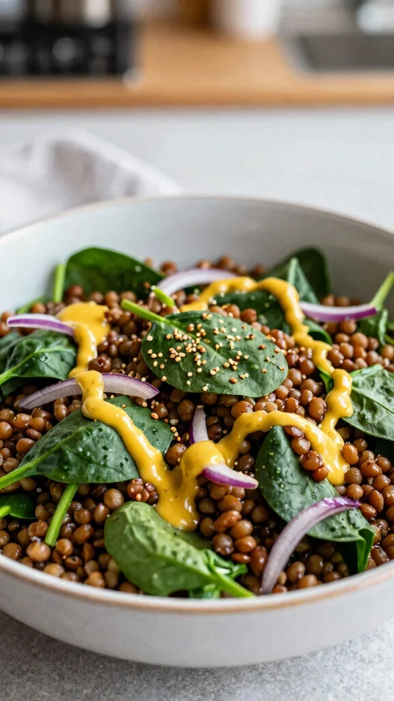 15 Meal Prep Salads You Can Make for the Week - 15. Lentil & Spinach Salad 1
