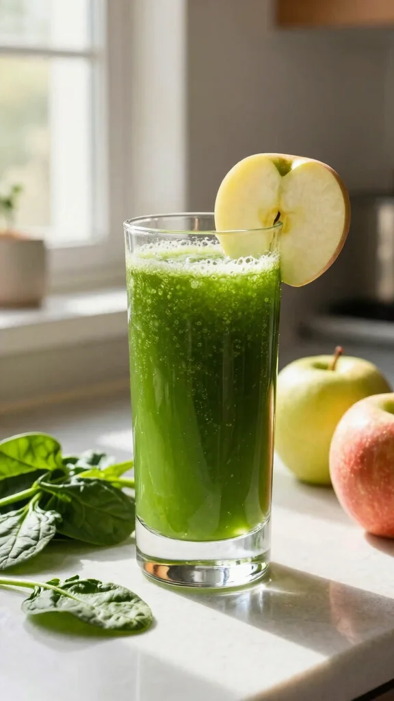 15 Powerful Juice Recipes for Weight Loss and Detox Cleanse - 12. Nutritious Spinach Apple Juice 1
