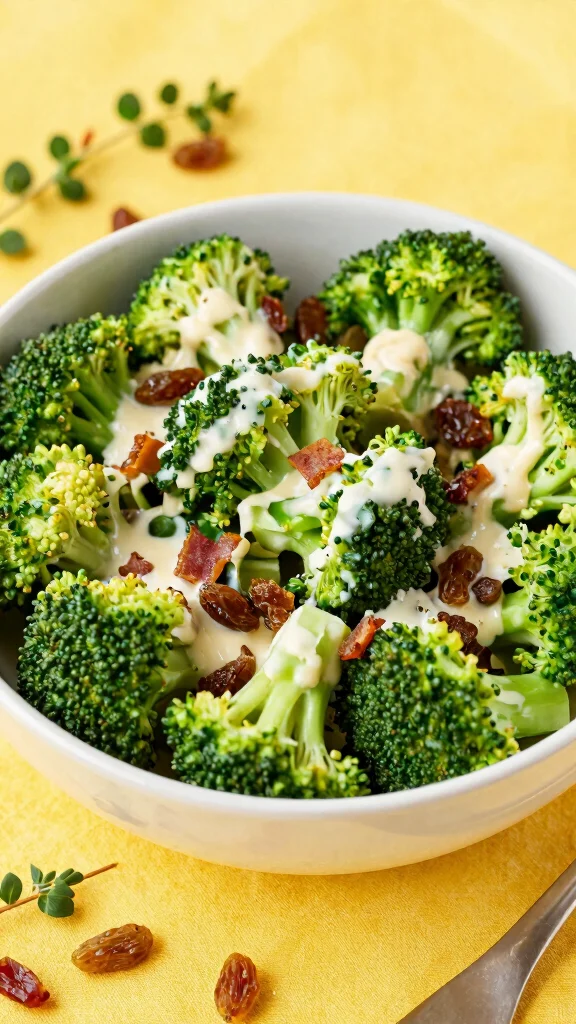 15 Salads for a Crowd That Are Easy to Make Ahead - 10. Broccoli Salad with Raisins 1