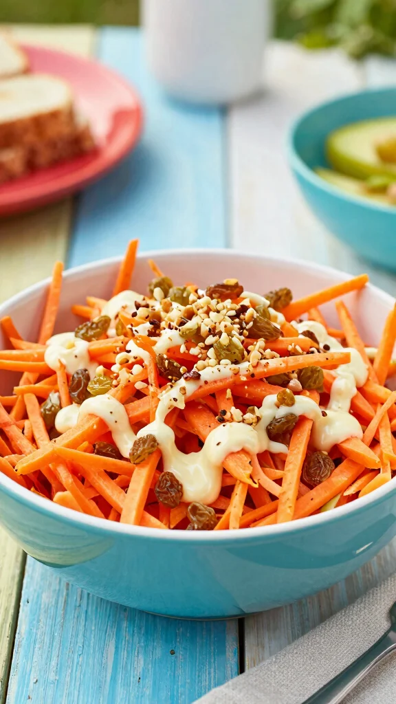 15 Vegetarian Salads for Easy Meatless Meals - 12. Carrot and Raisin Salad 1