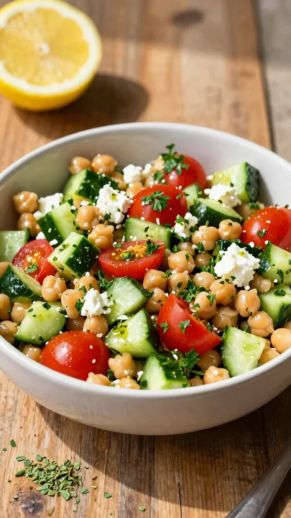 15 Vegetarian Salads for Easy Meatless Meals - 2. Mediterranean Chickpea Salad 1