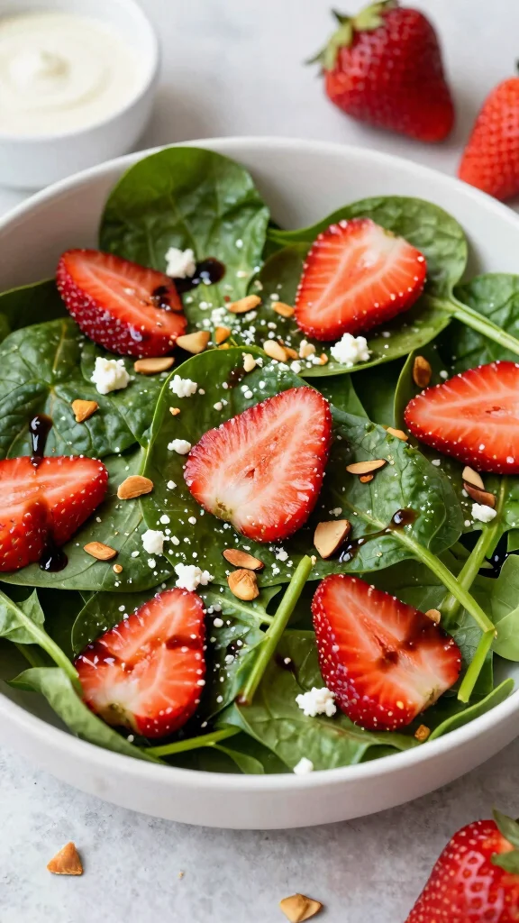15 Vegetarian Salads for Easy Meatless Meals - 3. Spinach and Strawberry Salad 1