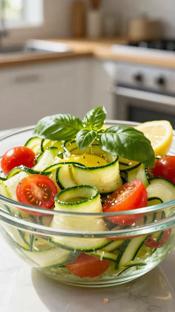 15 Vegetarian Salads for Easy Meatless Meals - 9. Zucchini Noodle Salad 1