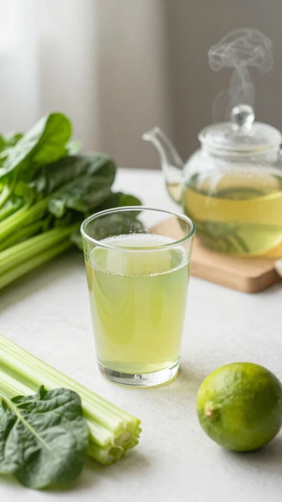 8 Green Juice Recipes with Spinach and Celery for Daily Energy - 6. Celery Spinach Green Tea Juice 1