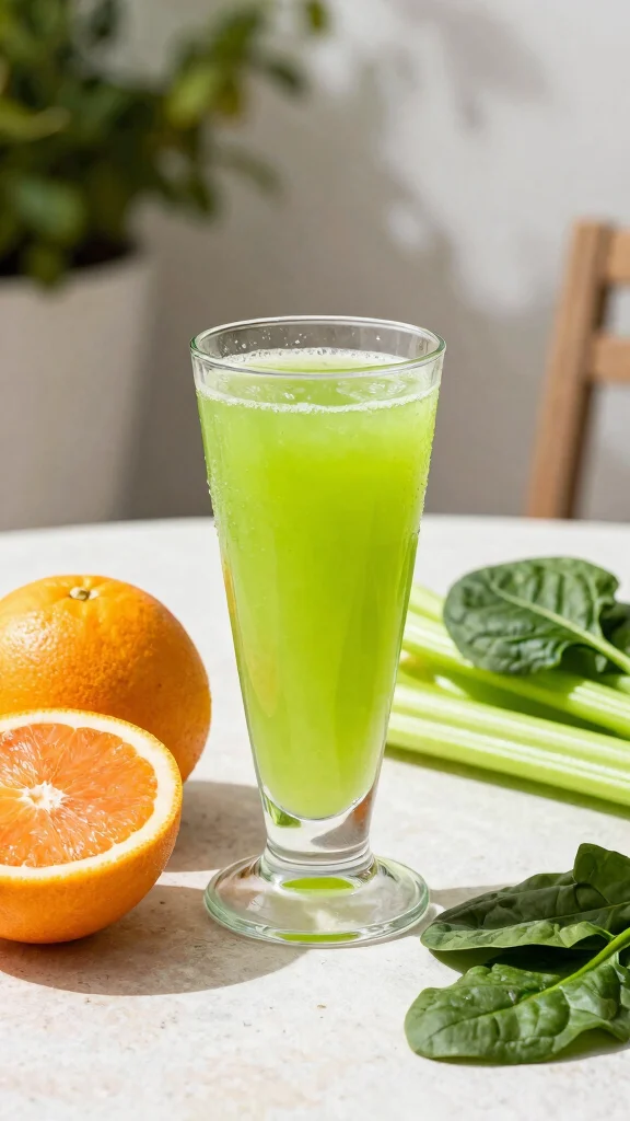 8 Green Juice Recipes with Spinach and Celery for Daily Energy - 7. Spinach & Celery Citrus Cooler 1