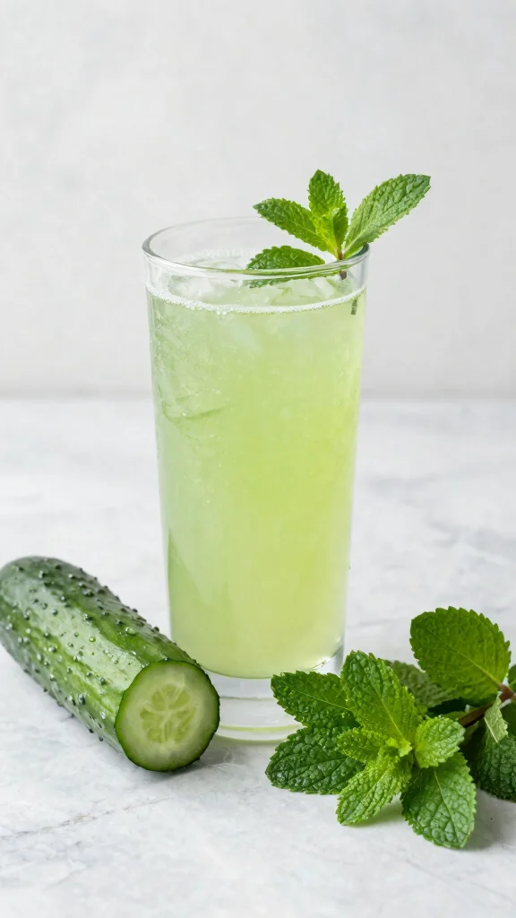 9 Calming Juice Recipes to Improve Sleep and Relaxation - 6. Cucumber and Mint Refreshing Sleep Juice 1