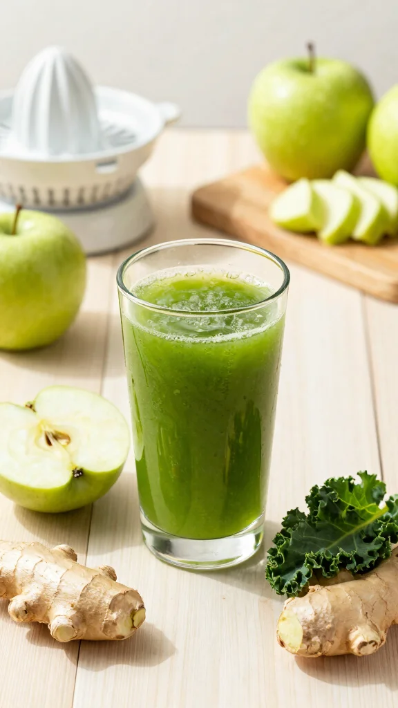 9 Green Juice Recipes with Kale and Green Apple for Energy - 1. Energizing Kale & Green Apple Zing 1