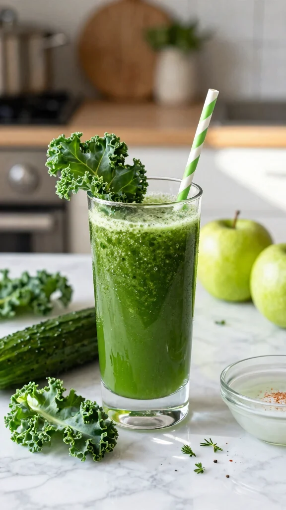 9 Green Juice Recipes with Kale and Green Apple for Energy - 2. Kale and Green Apple Detox Delight 1