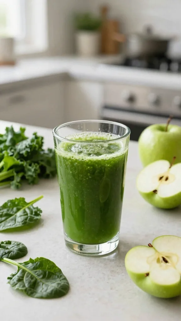9 Green Juice Recipes with Kale and Green Apple for Energy - 5. Kale, Apple & Spinach Fusion 1
