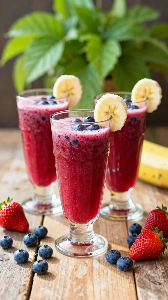 9 Sweet and Smooth Juice Recipes with Berries and Banana - 1. Berry-Banana Bliss Juice 1
