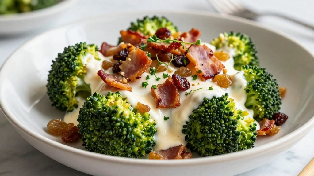 Best Broccoli Salad Recipe with Bacon, Raisins & Creamy Dressing - Trendy Tummy